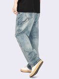 Washed Wide Leg Straight Loose Jeans