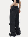 Lockere, gerade geschnittene Boyfriendjeans mit weitem Bein