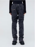 pleated washed distressed casual Stacked Jeans