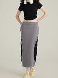 Contrast color stitching quick drying Maxi Skirts