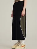 Contrast color stitching quick drying Maxi Skirts