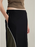 Contrast color stitching quick drying Maxi Skirts