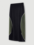 Contrast color stitching quick drying Maxi Skirts