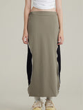 Contrast color stitching quick drying Maxi Skirts