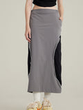 Contrast color stitching quick drying Maxi Skirts