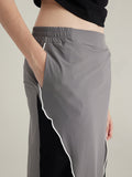 Contrast color stitching quick drying Maxi Skirts