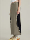 Contrast color stitching quick drying Maxi Skirts