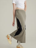 Contrast color stitching quick drying Maxi Skirts