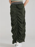 Pleated quick-drying four-way elastic Maxi Skirts