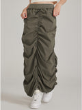 Pleated quick-drying four-way elastic Maxi Skirts