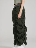 Pleated quick-drying four-way elastic Maxi Skirts