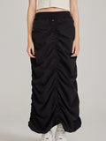 Pleated quick-drying four-way elastic Maxi Skirts