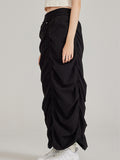 Pleated quick-drying four-way elastic Maxi Skirts