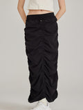 Pleated quick-drying four-way elastic Maxi Skirts