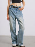 Basic pure cotton washed and whitened Boyfriend Jeans