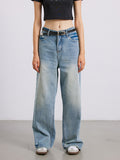 Basic pure cotton washed and whitened Boyfriend Jeans