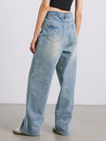 Basic pure cotton washed and whitened Boyfriend Jeans