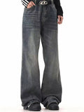 Tide Wash Distressed Flare Jeans