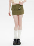 Work Style Pocket A-Line Mini Skirts