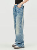 Washed Distressed Boyfriend Jeans