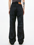 Hand Brushed Distressed Straight Tube Boyfriend Jeans