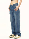 Deconstructed Design Washed Boyfriend Jeans