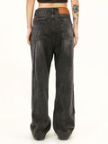 Deconstructed Design Washed Boyfriend Jeans