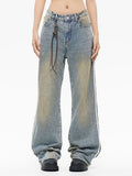 Retro Washed Faded Yellow Boyfriend Jeans