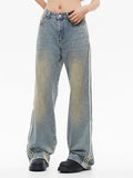 Retro Washed Faded Yellow Boyfriend Jeans