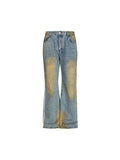 Retro Washed Faded Yellow Boyfriend Jeans