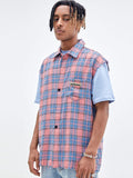 Plaid Lapel Vest Short Sleeve