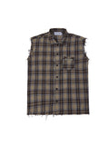 Plaid Lapel Vest Short Sleeve