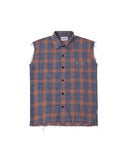 Plaid Lapel Vest Short Sleeve