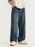 Simple And Versatile Straight Leg Loose Jeans