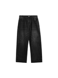 Weite Jeans mit ausgewaschenem Saum und weitem Bein