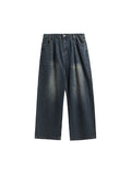 Mid-High Waist Washed Wide Leg Loose Jeans