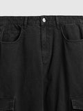 Washing Work Clothes With Wide Legs Loose Jeans