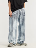 Gradient Smudged Wide Legs Loose Jeans