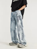 Gradient Smudged Wide Legs Loose Jeans