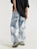 Gradient Smudged Wide Legs Loose Jeans