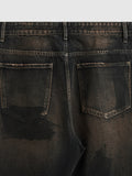 Hand-Painted Mud-Dyed Wide Legs Loose Jeans