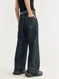 Original Color Washed Wide Leg Loose Jeans