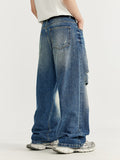 Zerrissene Retro-Jeans mit weitem Bein