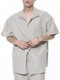 Simple Lazy Style Solid Color Drawstring Short Sleeve