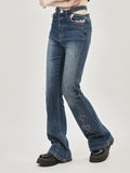 Design Embroidery Hot Girl Micro Horn Slim Jeans