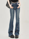 Design Stickerei Hot Girl Micro Horn Slim Jeans