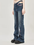 Design Embroidery Hot Girl Micro Horn Slim Jeans