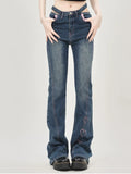 Design Stickerei Hot Girl Micro Horn Slim Jeans