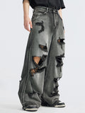 Distressed Wide Leg High Street Straight Loose Jeans