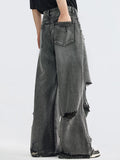 Distressed Wide Leg High Street Straight Loose Jeans